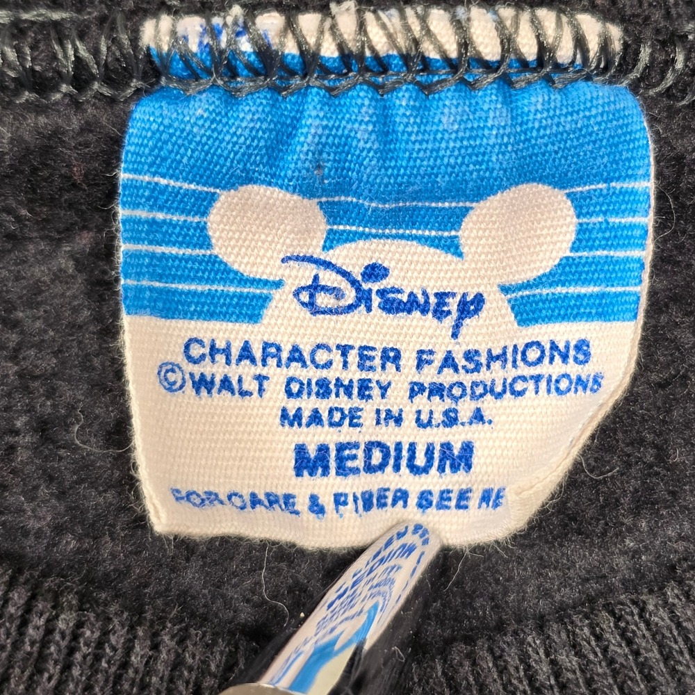 Vintage Disney Character Fashions Mickey Mouse Sweatshirt Medium Black Striped - Picture 3 of 13
